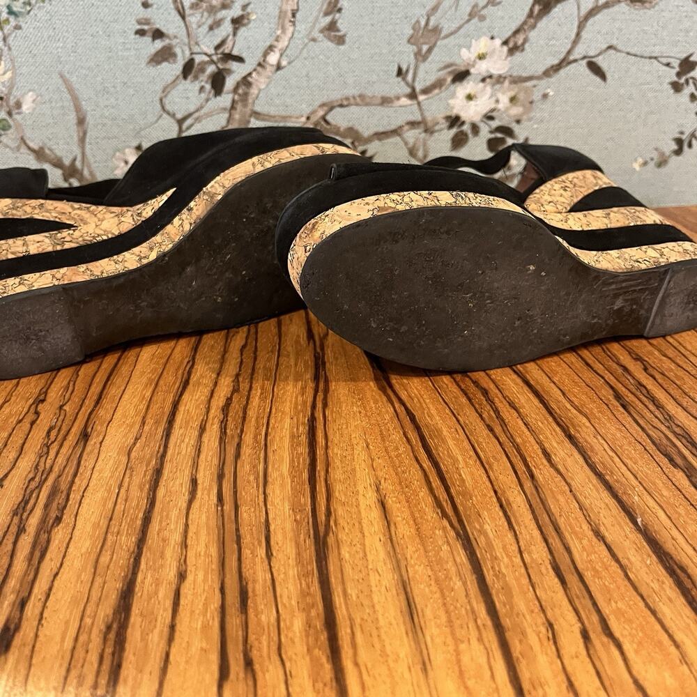 Terry de Havilland D-Havz Platform Wedge Sandals Black Suede / Cork Sz 36 / 5.5 - Picture 7 of 9